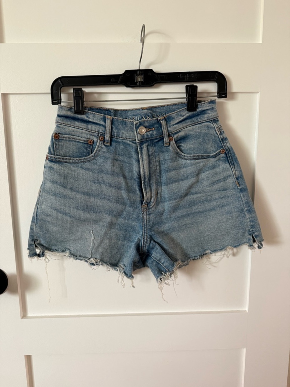 American Eagle Outfitters Light Blue Highest-Rise 90s Boyfriend Shorts
